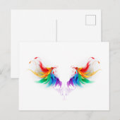 Fluffy Rainbow Wings Briefkaart (Voorkant / Achterkant)