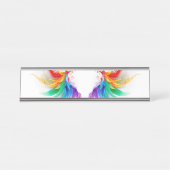 Fluffy Rainbow Wings Bureau Naambordje (Voorkant)