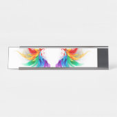Fluffy Rainbow Wings Bureau Naambordje (Voorkant)