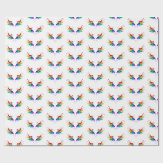 Fluffy Rainbow Wings Cadeaupapier (Vlak)