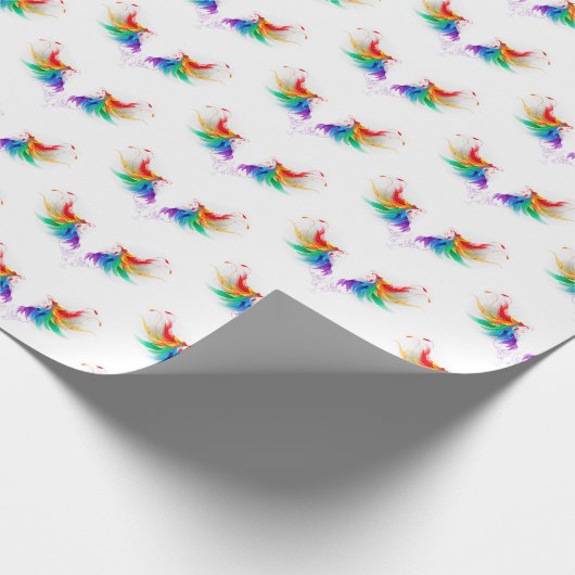Fluffy Rainbow Wings Cadeaupapier (Hoek)