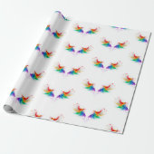 Fluffy Rainbow Wings Cadeaupapier (Uitgerold)