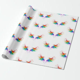 Fluffy Rainbow Wings Cadeaupapier