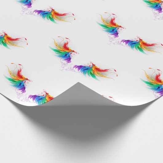Fluffy Rainbow Wings Cadeaupapier (Hoek)