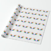 Fluffy Rainbow Wings Cadeaupapier (Uitgerold)
