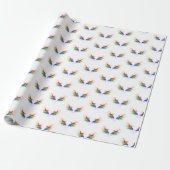Fluffy Rainbow Wings Cadeaupapier (Uitgerold)