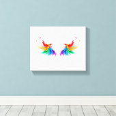 Fluffy Rainbow Wings Canvas Afdruk (Insitu (Houten vloer))
