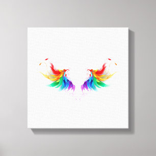 Fluffy Rainbow Wings Canvas Afdruk