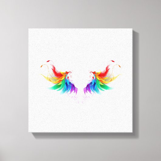 Fluffy Rainbow Wings Canvas Afdruk (Voorkant)