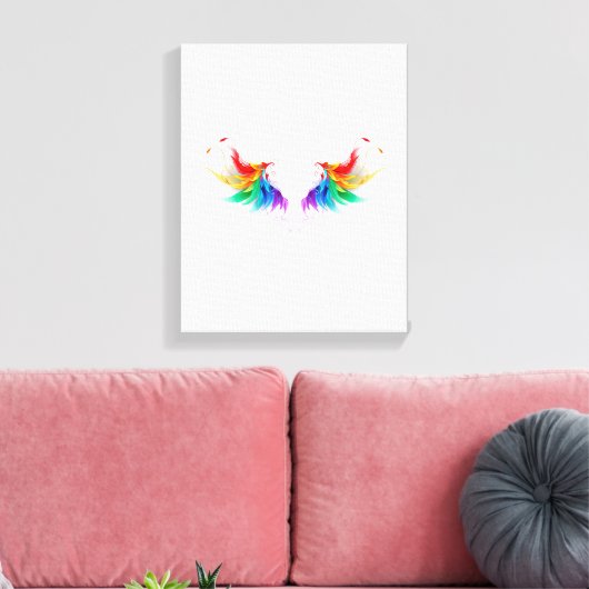 Fluffy Rainbow Wings Canvas Afdruk (Insitu (Woonkamer))