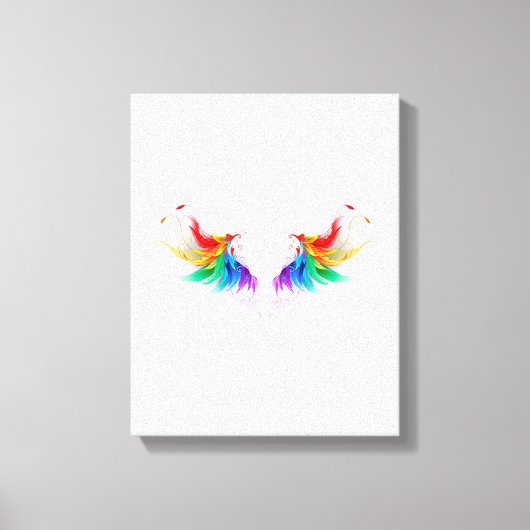 Fluffy Rainbow Wings Canvas Afdruk (Voorkant)