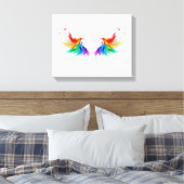 Fluffy Rainbow Wings Canvas Afdruk (Insitu (Slaapkamer))