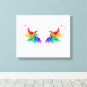 Fluffy Rainbow Wings Canvas Afdruk (Insitu (Houten vloer))