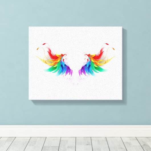 Fluffy Rainbow Wings Canvas Afdruk (Insitu (Houten vloer))