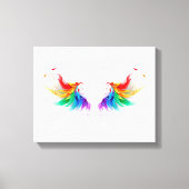 Fluffy Rainbow Wings Canvas Afdruk (Voorkant)