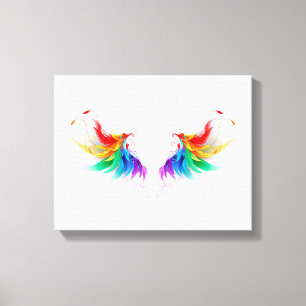 Fluffy Rainbow Wings Canvas Afdruk
