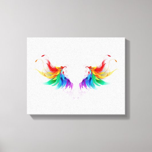 Fluffy Rainbow Wings Canvas Afdruk (Voorkant)