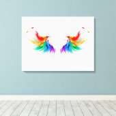 Fluffy Rainbow Wings Canvas Afdruk (Insitu (Houten vloer))