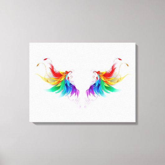 Fluffy Rainbow Wings Canvas Afdruk (Voorkant)