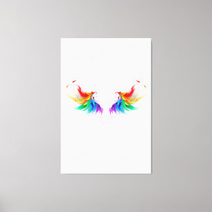 Fluffy Rainbow Wings Canvas Afdruk