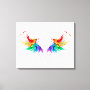 Fluffy Rainbow Wings Canvas Afdruk