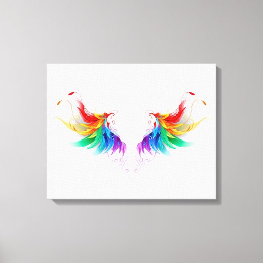 Fluffy Rainbow Wings Canvas Afdruk (Voorkant)