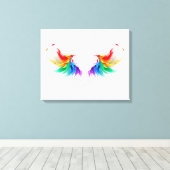Fluffy Rainbow Wings Canvas Afdruk (Insitu (Houten vloer))