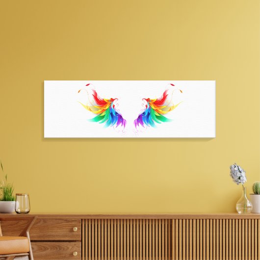 Fluffy Rainbow Wings Canvas Afdruk (Insitu (Woonkamer))