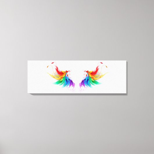 Fluffy Rainbow Wings Canvas Afdruk (Voorkant)