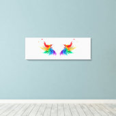 Fluffy Rainbow Wings Canvas Afdruk (Insitu (Houten vloer))