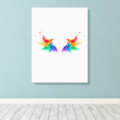 Fluffy Rainbow Wings Canvas Afdruk (Insitu (Houten vloer))