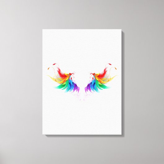 Fluffy Rainbow Wings Canvas Afdruk (Voorkant)