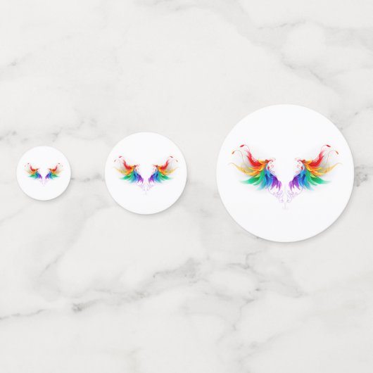 Fluffy Rainbow Wings Confetti (Voorkanten)