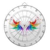 Fluffy Rainbow Wings Dartbord (Voorkant)