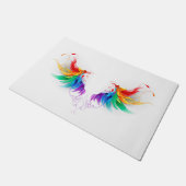 Fluffy Rainbow Wings Deurmat (Schuin)