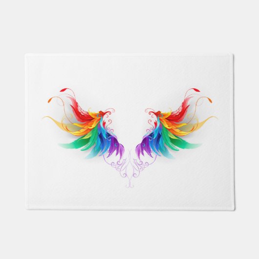 Fluffy Rainbow Wings Deurmat (Voorkant)
