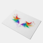 Fluffy Rainbow Wings Deurmat (Schuin)
