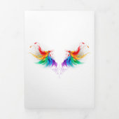 Fluffy Rainbow Wings Drieluik Uitnodiging (Cover)