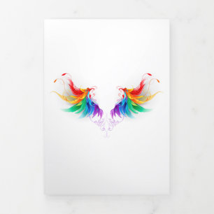 Fluffy Rainbow Wings Drieluik Wenskaart