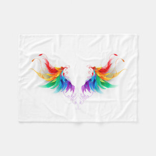 Fluffy Rainbow Wings Fleece Deken