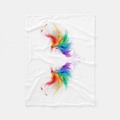 Fluffy Rainbow Wings Fleece Deken (Voorkant)