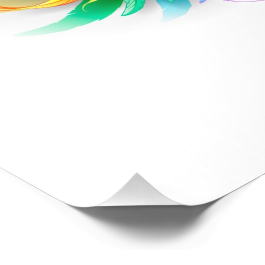 Fluffy Rainbow Wings Foto Afdruk (Hoek)