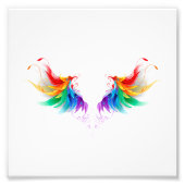 Fluffy Rainbow Wings Foto Afdruk (Voorkant)