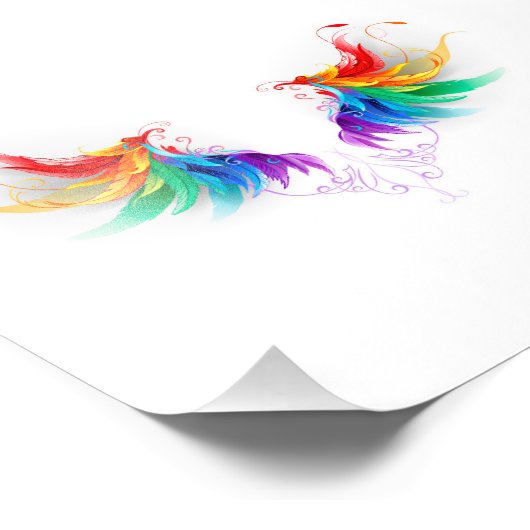Fluffy Rainbow Wings Foto Afdruk (Hoek)