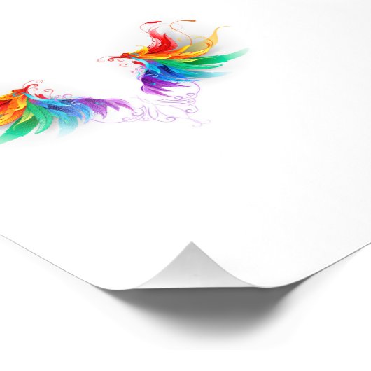 Fluffy Rainbow Wings Foto Afdruk (Hoek)