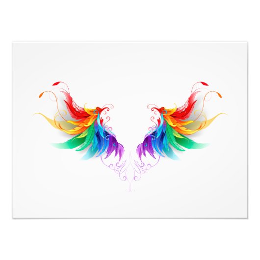 Fluffy Rainbow Wings Foto Afdruk (Voorkant)