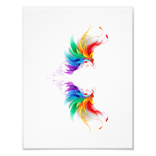 Fluffy Rainbow Wings Foto Afdruk (Voorkant)