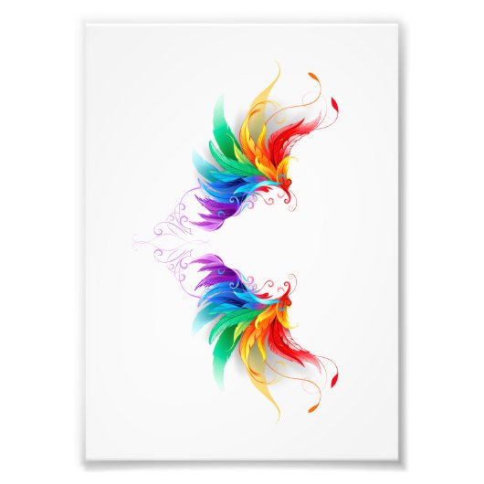 Fluffy Rainbow Wings Foto Afdruk (Voorkant)