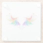 Fluffy Rainbow Wings Glazen Onderzetter (Achterkant)