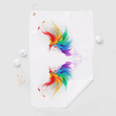Fluffy Rainbow Wings Golfhanddoek (Insitu)